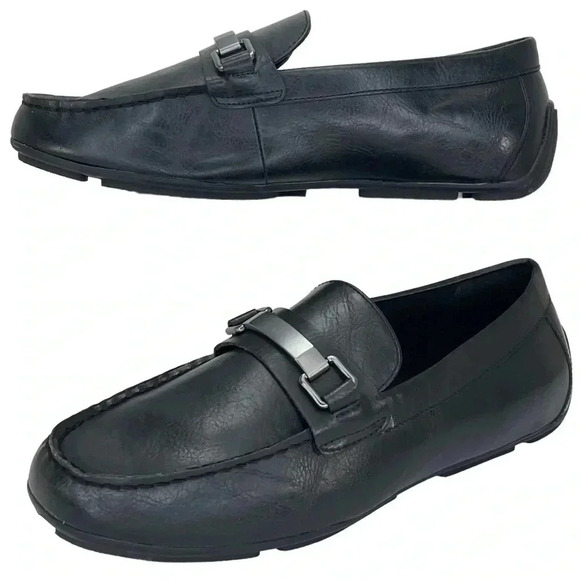 Alfani Egan Black Faux Leather Mens Bit Loafers Size 8M - Picture 10 of 10